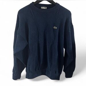 Vintage Navy Lacoste Men's Knit Crewneck Sweater Size XL